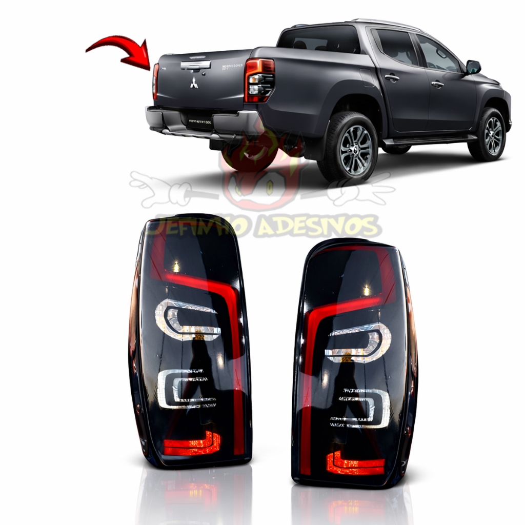 Aplique Adesivo Mascara Negra Lanterna Mitsubishi L200 Triton 2021 A 2025