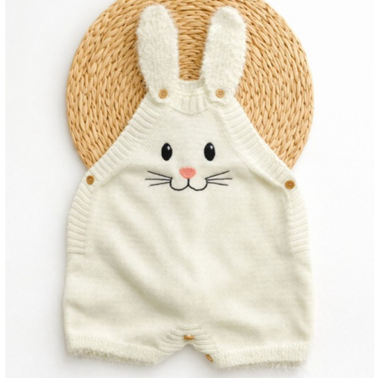 Jardineira Bebê Pascoa  Coelho Temático  Body  Tricô em Oferta na Shopee