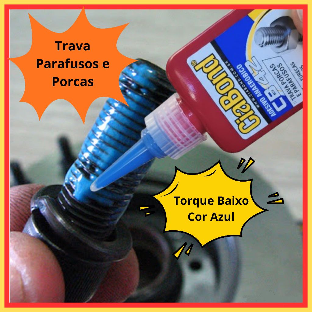 Cola Trava Rosca Médio Torque Parafusos Porcas Eixos Polias Cola Azul Preminum Ciabond 50gs