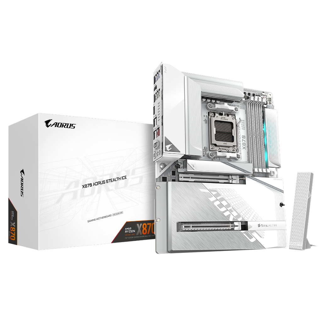 PLACA MÃE GIGABYTE X870 AORUS STEALTH ICE AM5/DDR5 BRANCA GELO