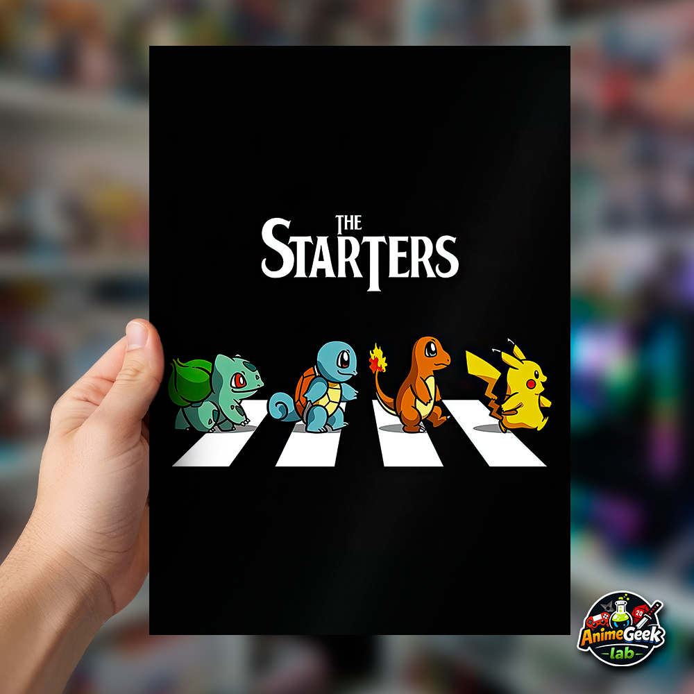 Quadro Placa Decorativa The Starters Pokemon em MDF com 28x20 cm | Decoração Quarto e Sala em Oferta na Shopee