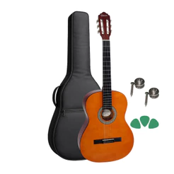 Kit Violão Giannini N-14 Natural N14 + Capa + Palhetas N 14n