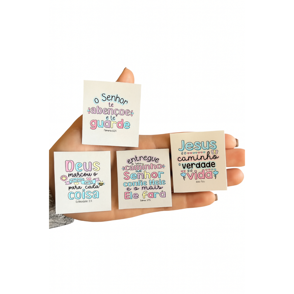 Kit 10 Mini Cartão Frases Versículos Bíblicos Bíblia Agradecimento Cliente Tag Encomenda Cartão Motivacional