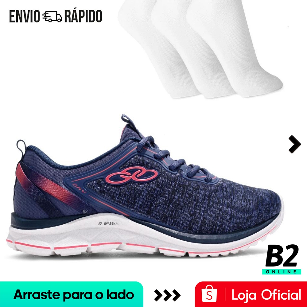 Tênis Olympikus Day Feminino + 3 Pares de Meias em Oferta na Shopee