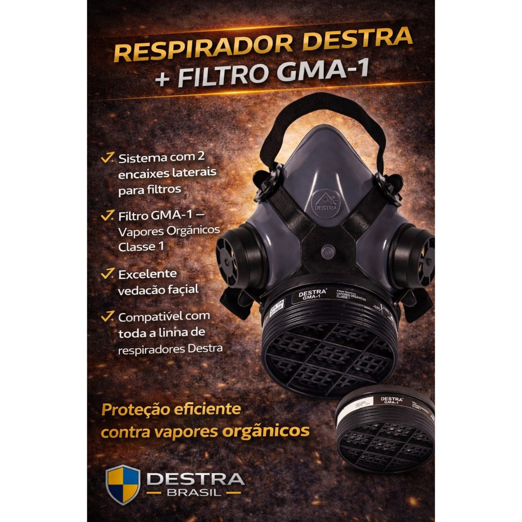 kIT Respirador 1/4 Facial  Mig-11-S/F + 1 pc Filtro VO - (Vapores orgânico) em Oferta na Shopee