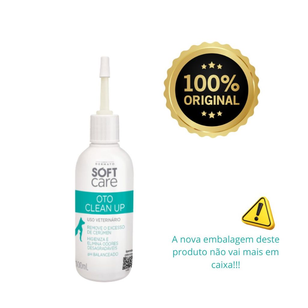 Oto Clean Up 100ml Solução limpeza de ouvido Cães e gatos  Soft Care em Oferta na Shopee