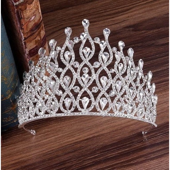 Imagem COROA ALTA 12 CM ALTURA PRATA CONCURSO DE BELEZA MISS