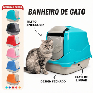 Banheiro De Gato Cat Toilet Caixa De Areia Fechada Com Filtro em Oferta na Shopee