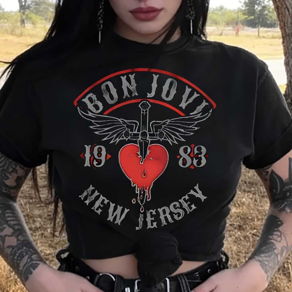 Camiseta Oversized 1983 100% Algodão Premium Rock N' Roll Aesthetic Grunge