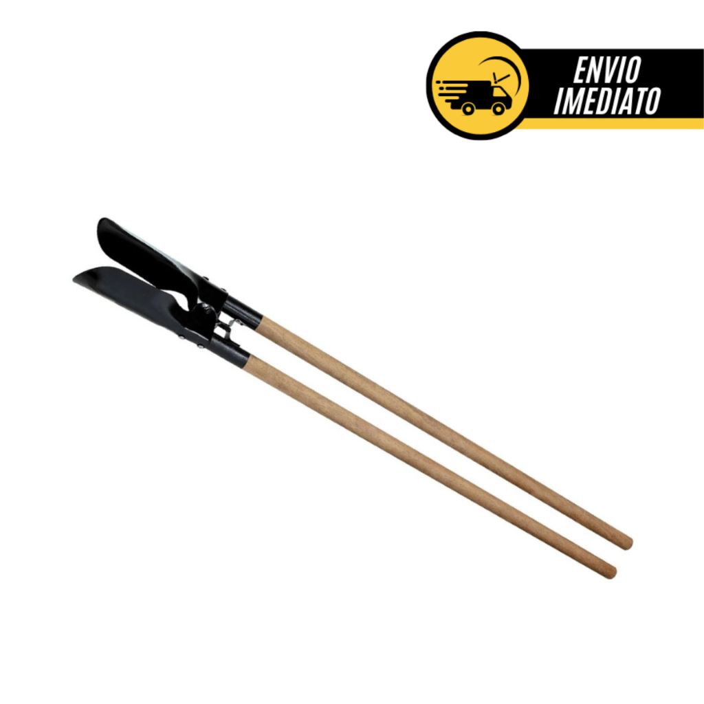 Cavadeira Articulada Dupla Com Cabo De Madeira Redondo Construção Obra - Minasul