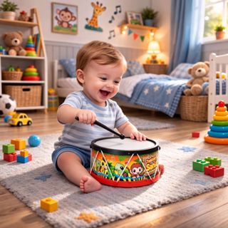 Brinquedo Tamborzinho Infantil de Plástico Instrumento Musical Cores Sortidas em Oferta na Shopee