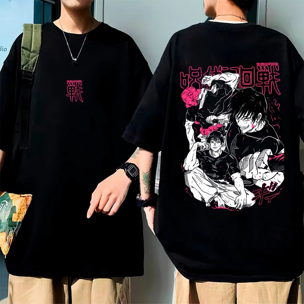 Camiseta Oversized Anime Toji Fushiguro Jujutsu Kaisen Camisa Streetwear Unissex Algodão Estampa Premium