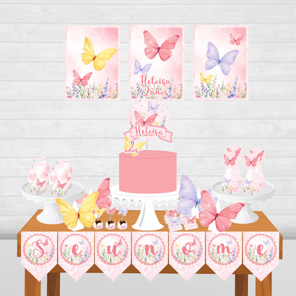 Kit Festa só um bolinho Jardim Encantado personalizado/mesversário aniversário/ Lembrançinha 80 itens