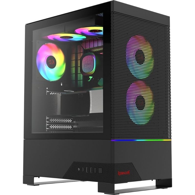 Gabinete Gamer Redragon Carbon, RGB, Mid Tower, ATX, Lateral em Vidro Temperado, Preto - CA-610B