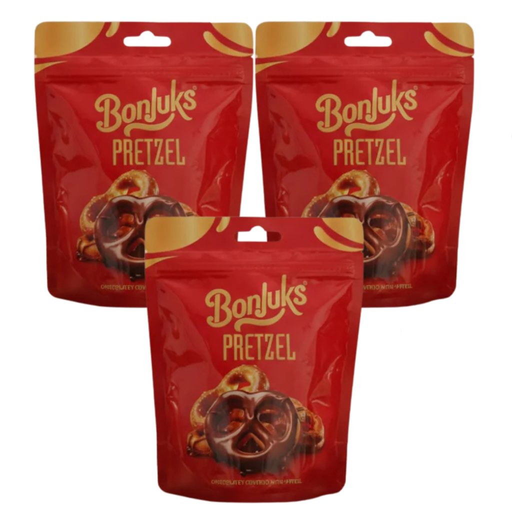 3 Pretzel Bonjuks Salgado Com Cobertura Chocolate Turquia