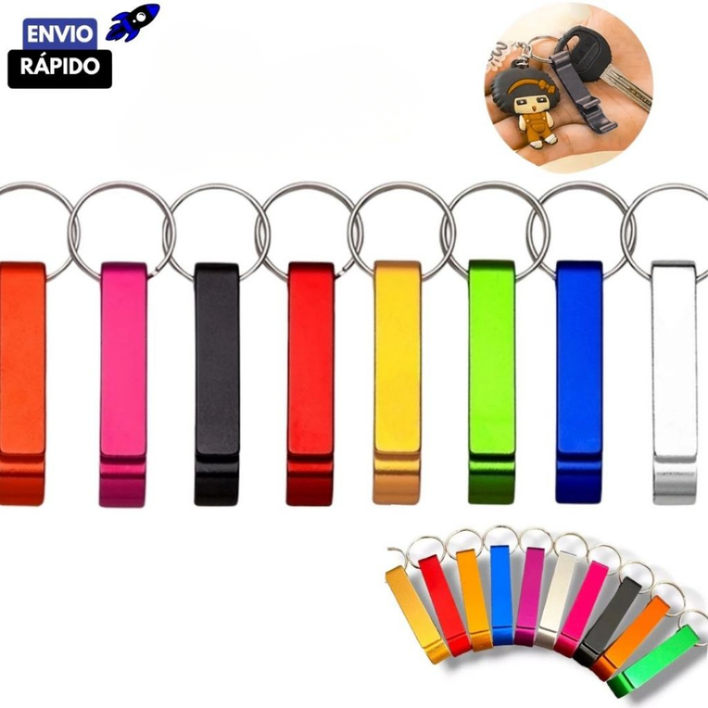 Kit 5 e 3 Peças Chaveiro Abridor de Garrafas e Latas Pé de GalinhA