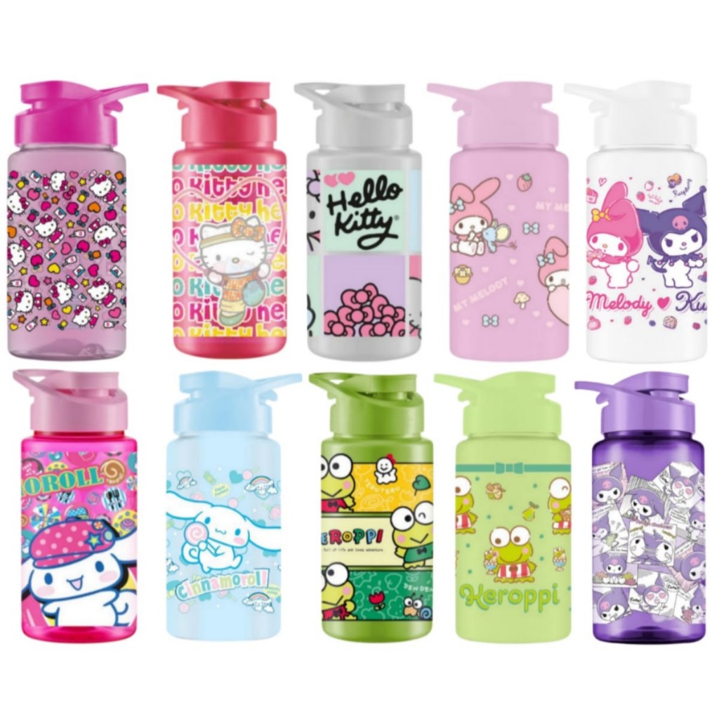 Squeeze Garrafinha Água Hello Kitty e Turma 500ml Plástico BPA Free Academia Lancheira em Oferta na Shopee