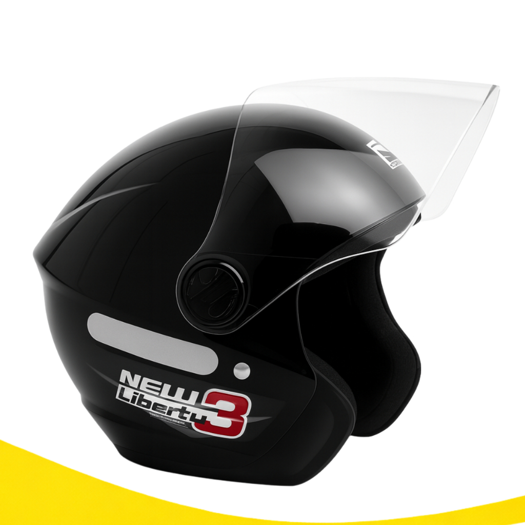 Capacete Pro Tork New Liberty 3 Preto Brilhante Aberto Viseira Cristal