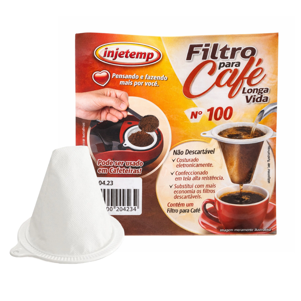 Coador Individual Filtro De Poliéster Chá Café Nº100 Injetemp Refil Permanente