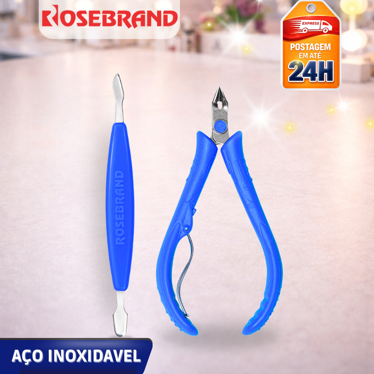 Kit Manicure com 2 Peças | Alicate + Espátula | Essencial para Cuidados com as Unhas em Oferta na Shopee