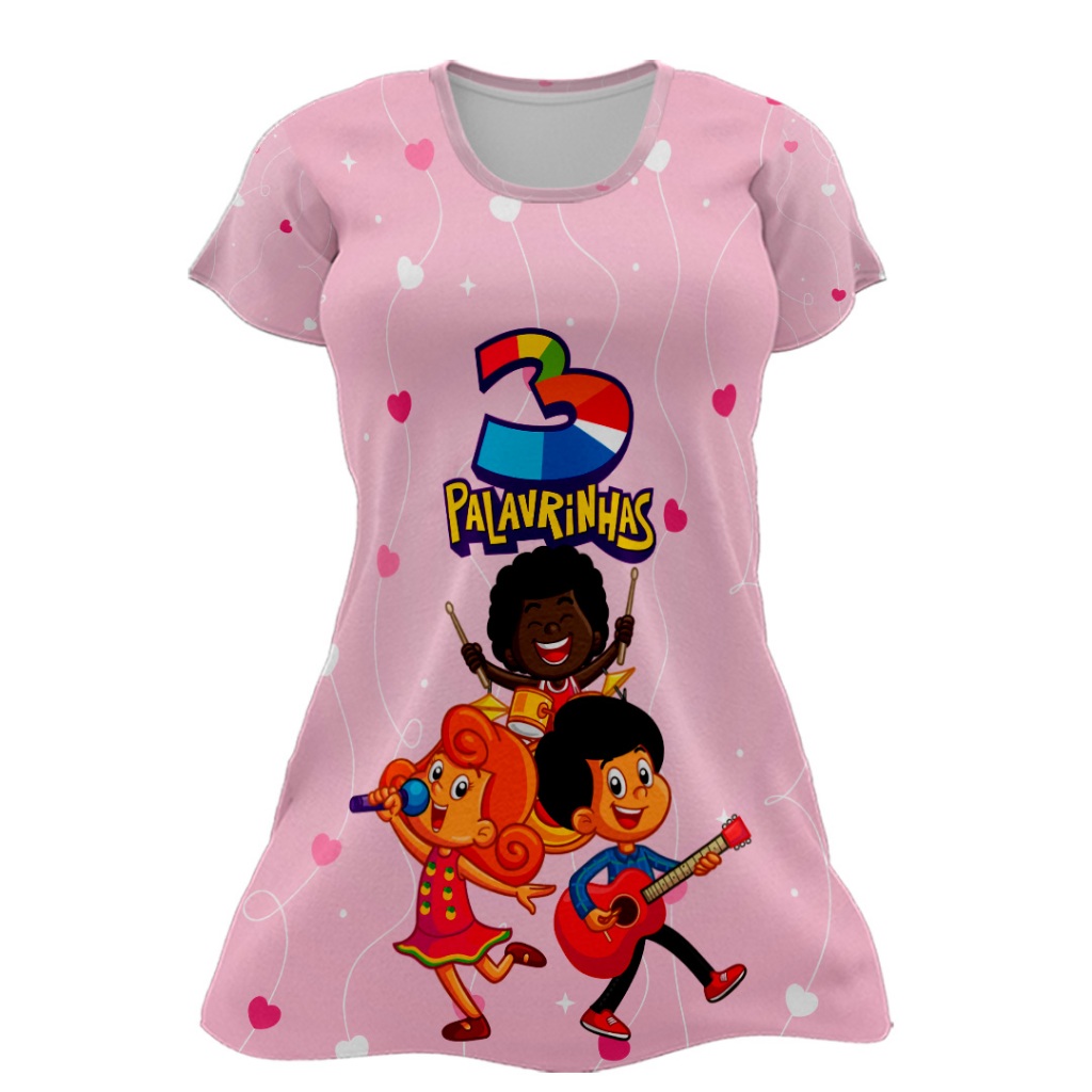 Vestido Adulto ou Infantil - 3 Palavrinhas Corações em Oferta na Shopee