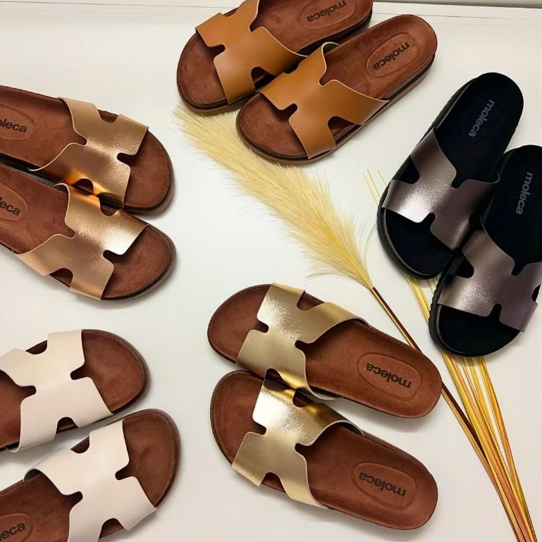 Papete Feminino Chinelo Tamanco Slide Flatform Conforto Moleca 5500.100 Original