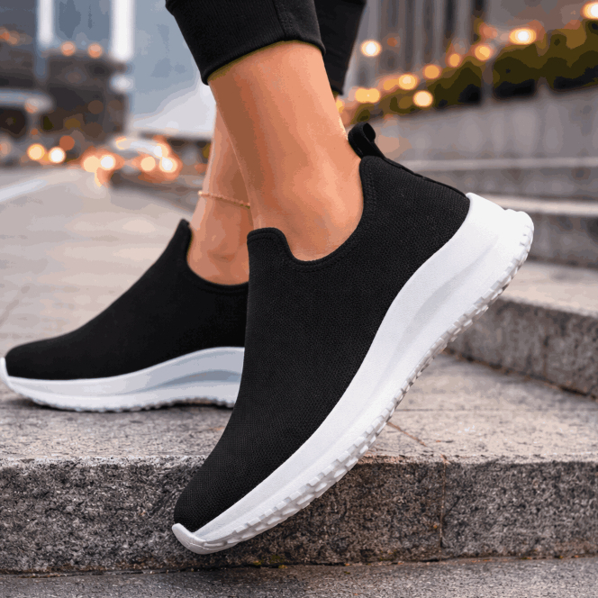 Tênis Feminino Meia Calce Fácil Slip On Leve Flexível Confortável Caminhada Academia Casual