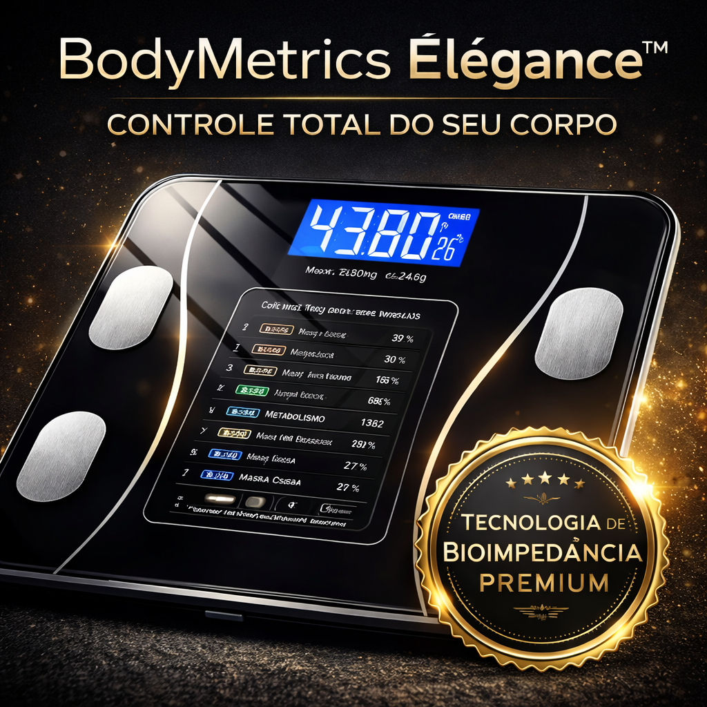 Balança Inteligente Digital Bioimpedancia Peso Corporal Alta Precisao 140kg Preta