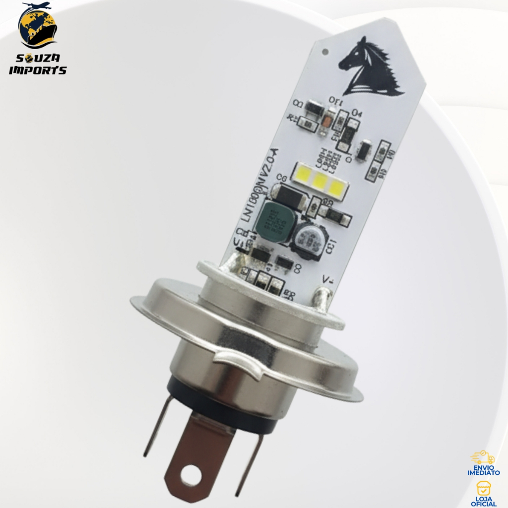 Lâmpada Super LED H4 Moto 8000K Efeito Xenon Forte 12V em Oferta na Shopee