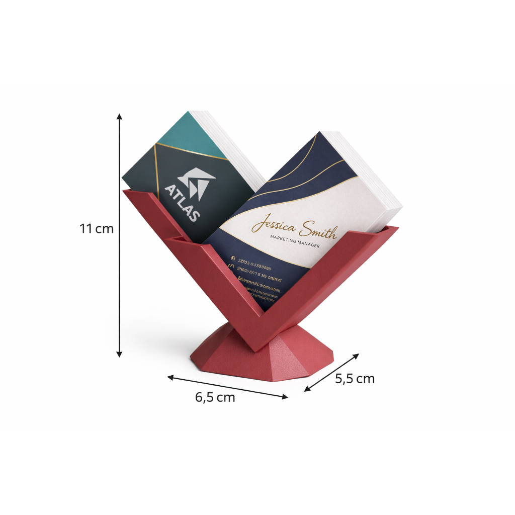Expositor Porta Cartão de Visita de Mesa Display Moderno Suporte para Cartões Escritório Recepção Formato Coração — imagem 2 de 2
