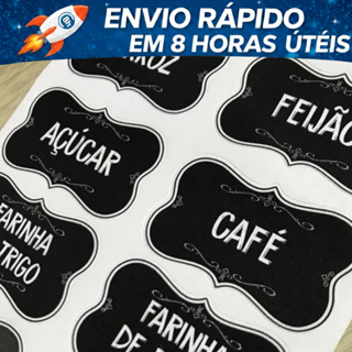 50 Adesivos Para Organizadores Temperos Mantimentos Vinil Resistente A Prova D'água Etiquetas 5x3cm em Oferta na Shopee
