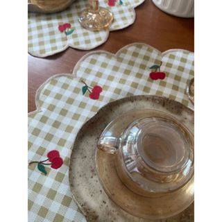 Jogo Americano Dupla Face Cereja Charme  kit impermeável em Oferta na Shopee