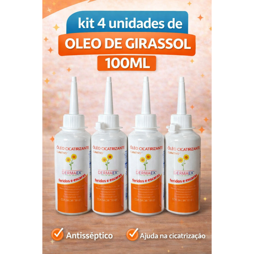 Kit c/4 Unidade Óleo De Girassol Dermaex Age 100ml - Nutriex em Oferta na Shopee