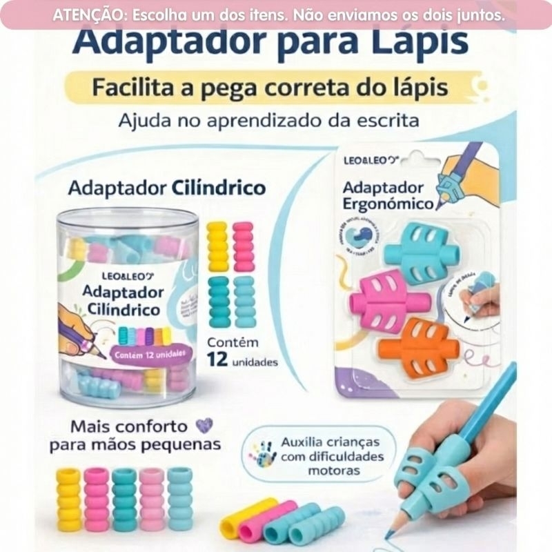 Adaptador de Lápis com Encaixe no Dedo  Kit Com 3 Inclusão Tod-Tea-TDHA em Oferta na Shopee