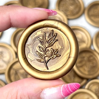 10 Lacre de Cera Convite Casamento Ouro Velho Dourado - Raminho 01 em Oferta na Shopee