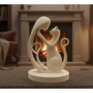 Escultura Mulher E Gato Minimalista Elegante Decoracao 12cm em Oferta na Shopee
