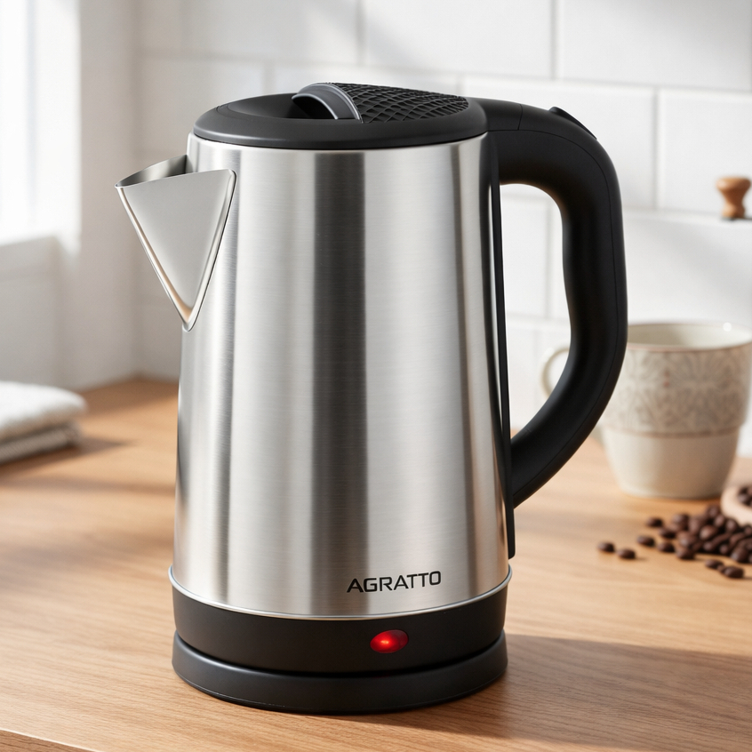 Chaleira Aroma Elétrica de Inox 2,2L Agratto 127V/220V Desligamento Automático