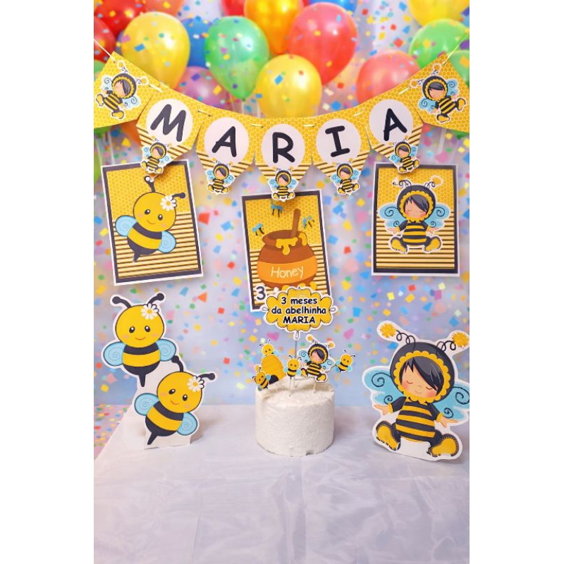 kit festa Abelhinha cute Personalizado | Só Bolinho | Mesversário | Aniversário / festa infantil
