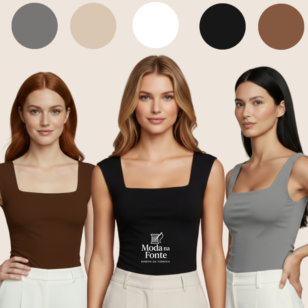 Regata Alça larga com forro Duplo Frente e Costas ótimo tecido Suplex Premium confortável Verão em Oferta na Shopee