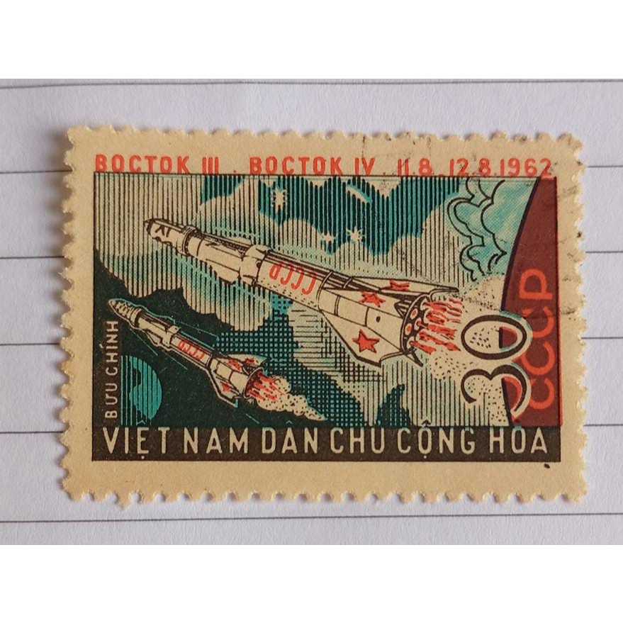 Selo da República Democrática do Vietnã – Vostok III & Vostok IV (1962) – 30 Xu