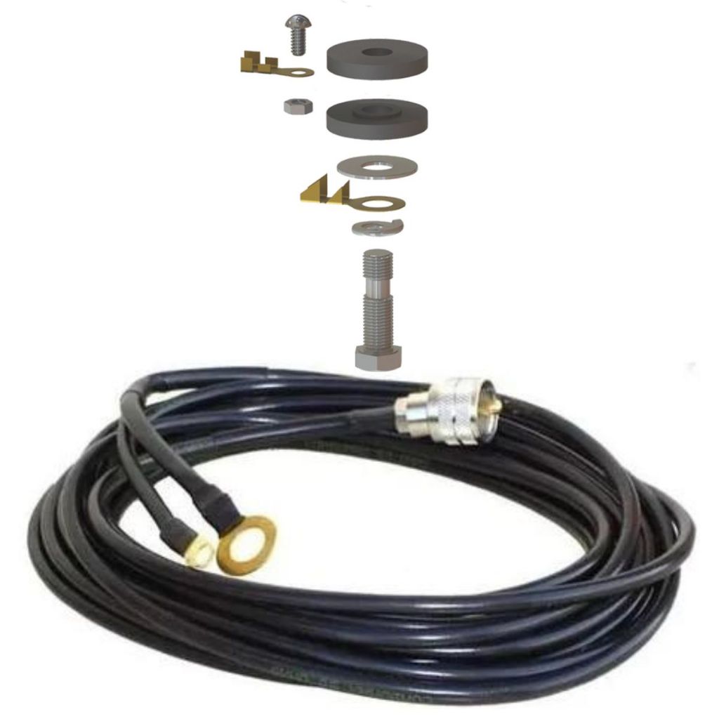 Kit Cabo Coaxial Px Rg 58 5,475 Cm com parafusos  para antena maria mole , antena viuva negra , antena argentina
