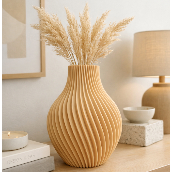 Vaso Decorativo Moderno 18cm Minimalista Elegante para Sala Mesa Escritório Decoração Casa PLA