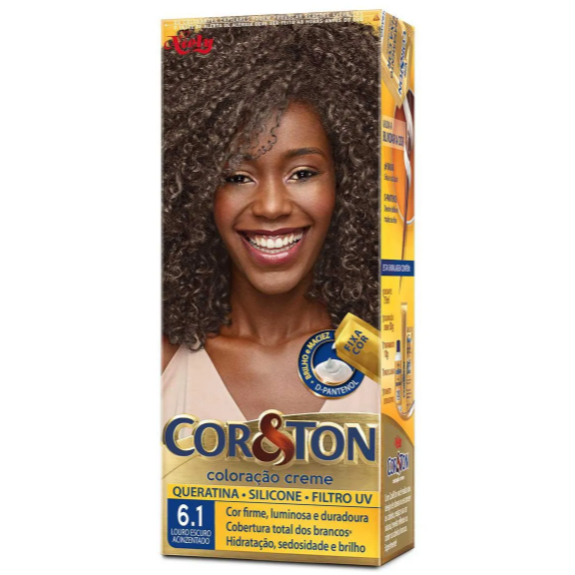 Coloração Cor&Ton kit 6.1 Louro Escuro Acinzentado em Oferta na Shopee