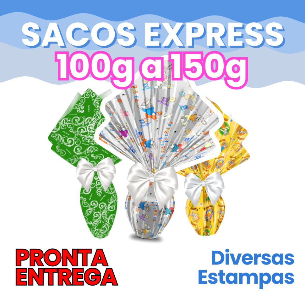 100g 150g 24x24cm Kit Com 25 Sacos Express Envelope Para Ovos De Páscoa em Oferta na Shopee