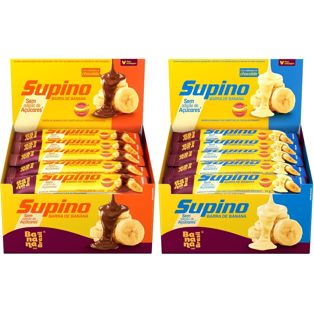 Kit 2 Cx Supino Frutas Zero Açúcar 20x24g Banana Brasil Escolha os Sabores em Oferta na Shopee