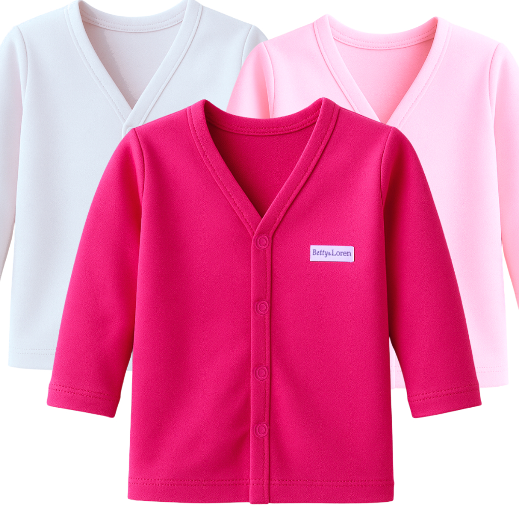 Kit conjunto 3 Casacos de Bebê Nenê Casaquinhos Cardigan para bebê menina Feminino Liso Diversas