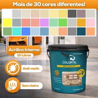 Tinta Parede Interna 10 Litros Colorvil - Anti Mofo Sem cheiro Alto Rendimento - Diversas Cores em Oferta na Shopee