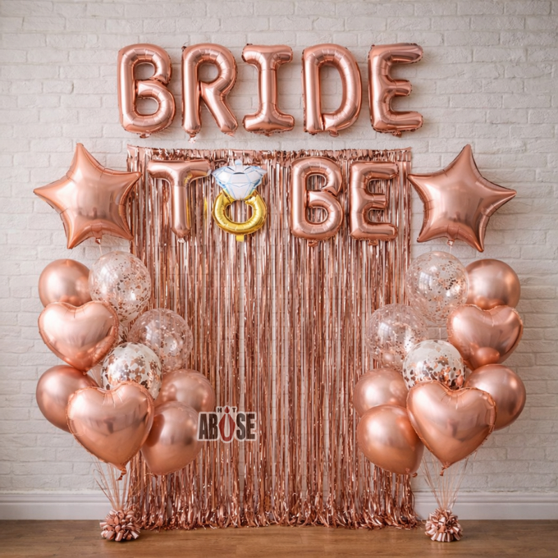 Kit Despedida de Solteira Completo Balões Bride to Be + 22 Balão + Cortina Metalizada Ouro Rose Chá de Lingerie em Oferta na Shopee