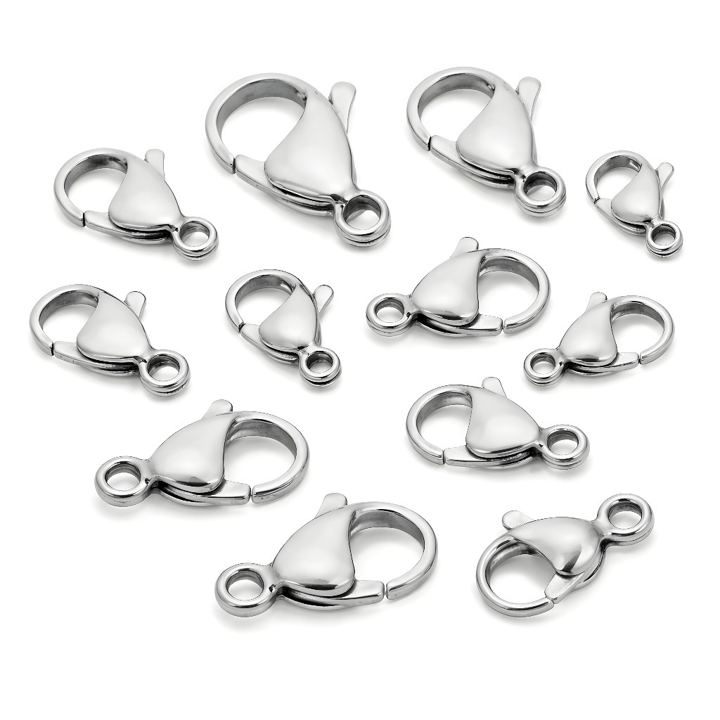 Fecho Lagosta Aço Inox Para Bijuterias e Artesanato 50 Peças 9/10/11/12mm