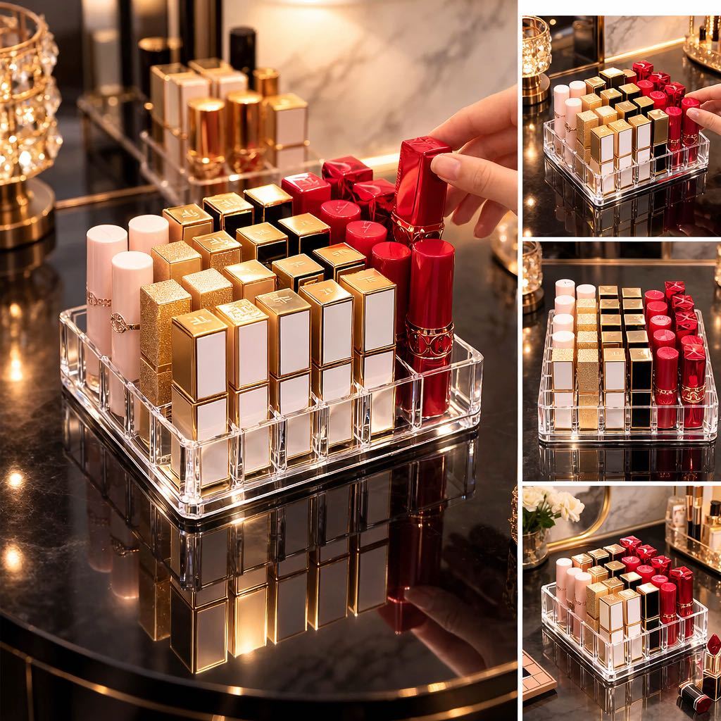 Porta Batom Acrílico Organizador 24 Batons 36 Batons